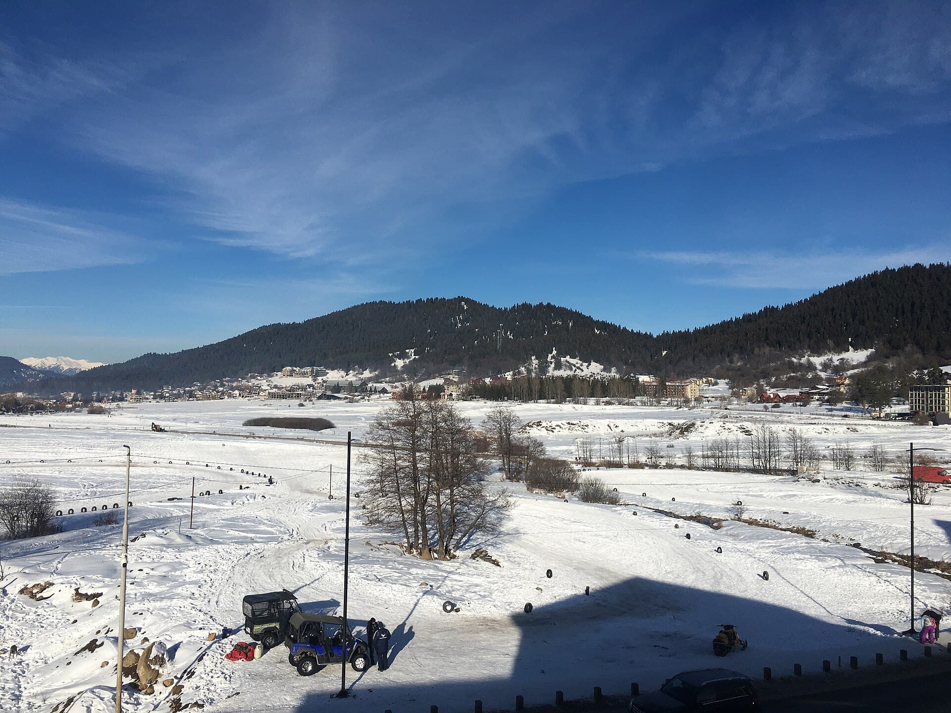 Winter landscape in Bakuriani resort, Georgia
